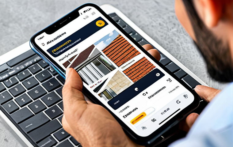 건축자재 마케팅과 전자상거래 E commerce - **Image:** A vibrant, user-friendly e-commerce website interface showcasing various construction mat...