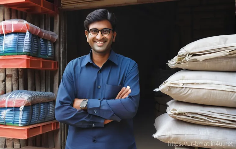 건축자재 마케팅과 로컬 마케팅 전략 - **Prompt 1: "Local Business Trust and Connection"**
"A warmly lit, bustling construction materia...